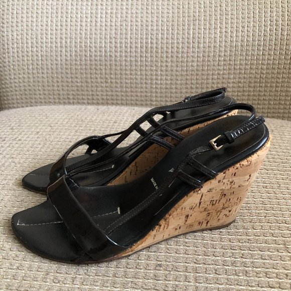 Prada Women's Black Leather Wedges. - Picture 1 of 14